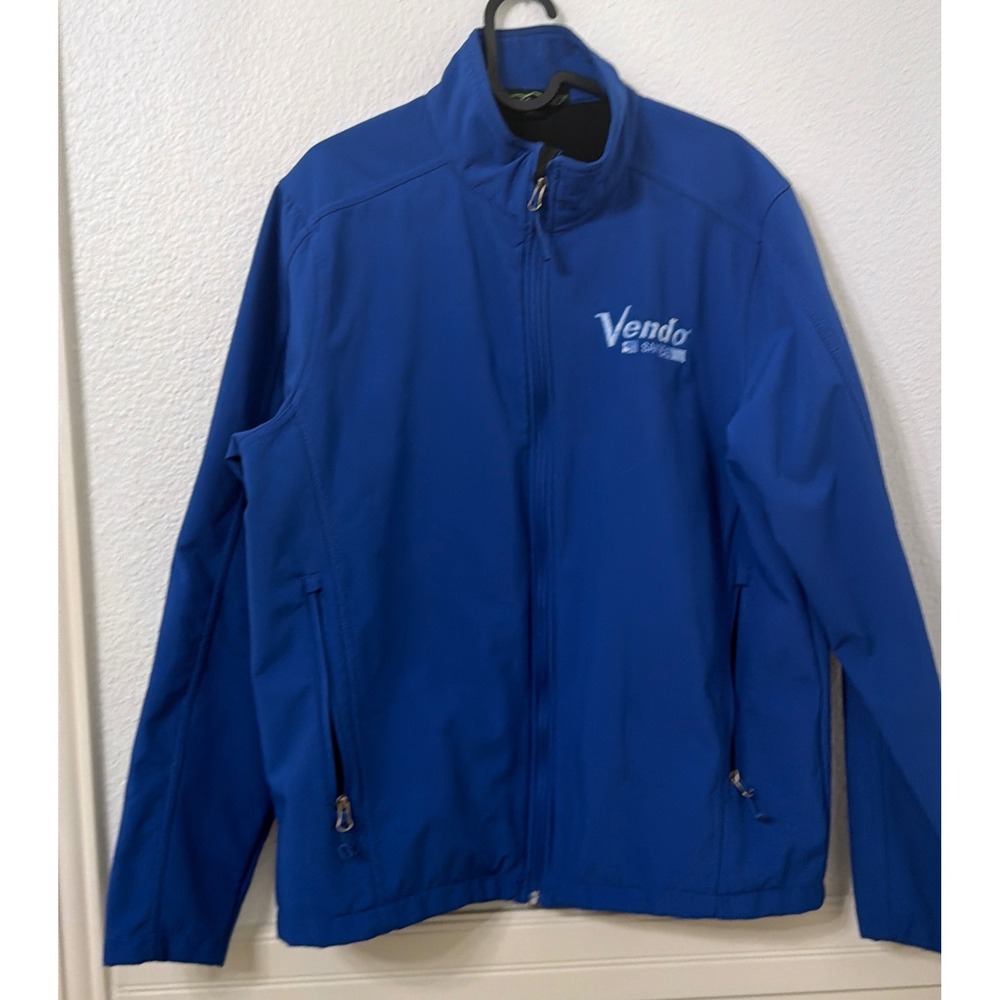 Crossland Mens Softshell Jacket Medium Blue Full Zip Vendo Sanden Fleece Lined
